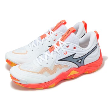 [ACS] Mizuno 排球鞋 Wave Momentum Elite 男鞋 白 橘 緩衝 支撐 室內運動 美津濃 V1GA2512-01
