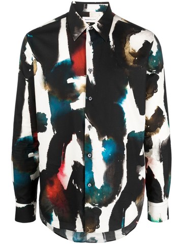Alexander McQueen `Watercolor Graffiti` Classic Shirt