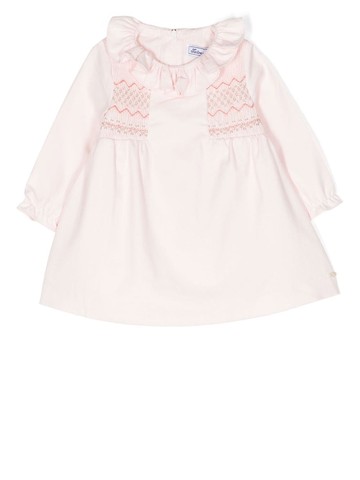 Tartine Et Chocolat - embroidered ruffle-collar dress - kids - Polyester/Elastane/Viscose - 6 mths - Pink