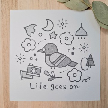 方型明信片 Life goes on