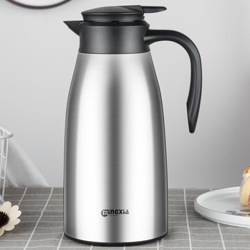 明霞不銹鋼保溫壺家用熱水瓶大容量304保溫瓶暖水壺開水瓶2升歐式