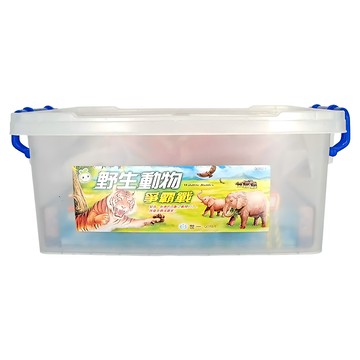 世一文化 野生動物爭霸戰，12個動物模型 (隨機)，收納盒，動物立卡與底座  林淑貞