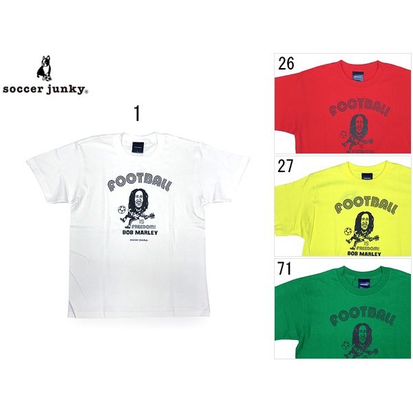 サッカージャンキー Soccerjunky メンズ Bob Marley Football Is Freedom Tシャツ サッカー フットサル 半袖 Tシャツ 通販 Lineポイント最大0 5 Get Lineショッピング