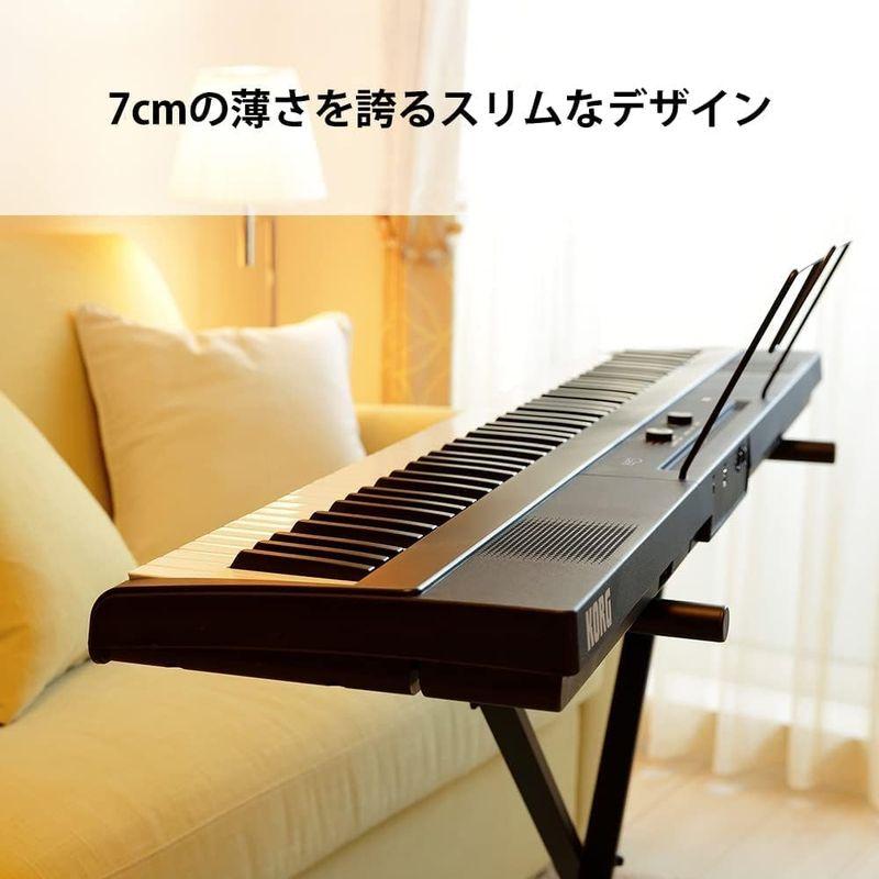 KORG コルグ 電子ピアノ 88鍵盤 Liano L1SP 薄さ7ｃｍ 6kgの軽量ボディ 弾きやすいライトタッチ鍵盤 スタンドとペダルが