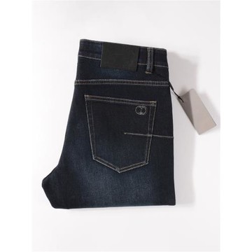 法國品牌高端牛仔褲男2025新款休閑彈力水洗刺繡小腳修身百搭褲子