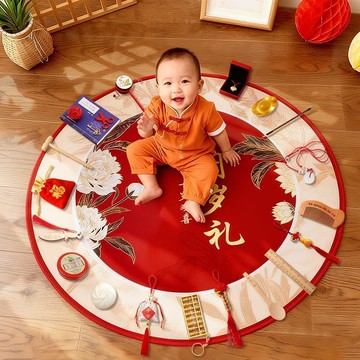 晴晴媽咪❤式抓周道具 金裝 寶寶週歲 抓週道具禮盒 抓周佈置 中國風 古禮 小孩周歲 抓週玩具 抓週套組寶寶抓週道具一