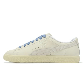 Puma 休閒鞋 Clyde Basketball Nostalgia 男鞋 卡其 藍 皮革 低筒 復古 板鞋 39537401