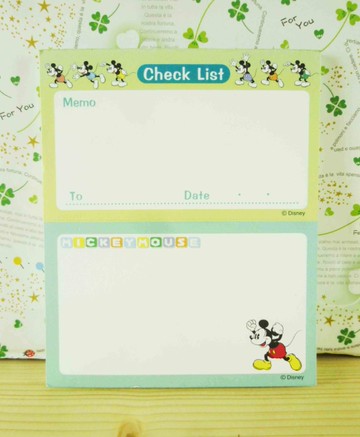 【震撼精品百貨】Micky Mouse_米奇/米妮 ~卡片式MEMO紙-綠色