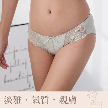 內褲/ 紫韻 舒適透氣 透氣網 蕾絲拼接 U6626 淺綠  波波小百合台灣製