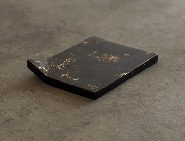 漆器/盤子/漆盤/暗紅色/茶盤/金銀箔/線香座