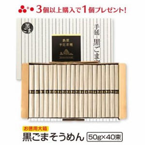 送料無料 島原手延べ黒ごまそうめん（50g×40束） 冬ギフト お歳暮 のし対応