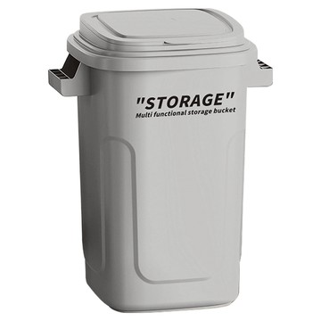 工業風資源回收垃圾桶  含蓋 46 x 35.5 x 55cm  水泥灰