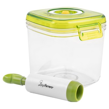 LuigiFerrero 抽真空密封保鮮盒 綠色 1.35L  1組  保鮮盒 + 抽真空器
