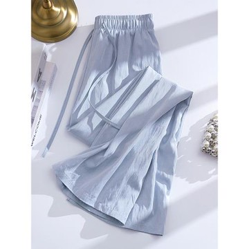 山本褲女2025新款夏季薄款爆款慵懶垂感小個子休閑窄版冰絲闊腿褲
