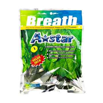 A star AB 雙向螺旋動能刷頭設計 深度清潔 薄荷香氣 保持清新好口氣 適口性佳  240g  1包  多效雙頭潔牙骨