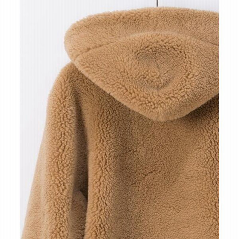 ダイアグラム　フォックスファー　ポンチョ　コート　アンゴラ　キャメル 36 GRACE CONTINENTAL - Diagramフォックスファー&アンゴラ フード