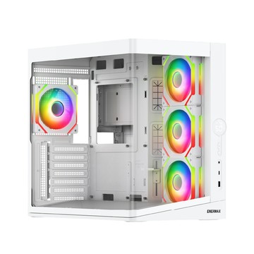 ENERMAX Enclave A41 White ATX 溫度顯示 TYPE-C 海景房 曲面玻璃 白色 電腦機殼