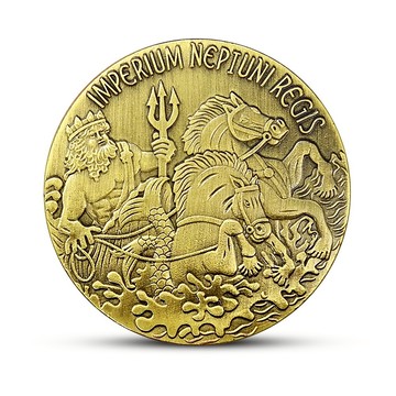 海王三叉戟紀念章青銅幣水手船運幸運幣 羅馬十二主神波塞冬