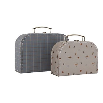 丹麥 OYOY 寶貝復古收納箱2入-跳跳虎 行李箱