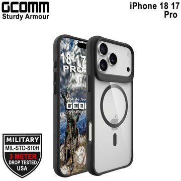 GCOMM iPhone 18 17 Pro 3米軍規磁吸防摔殼 Sturdy Armour MagSafe 硬石黑