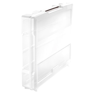 livinbox OF-1416 少格子 空盒 404W x 349D x 73H mm PP聚丙烯  霧透 本體 + 白色 把手  1個