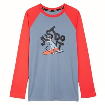 NIKE 耐吉 JDI DINOSAUR 男孩長袖防曬衣 NESSB840-474 1件  XS  石板灰