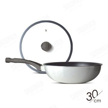 【仙德曼SADOMAIN】銀雪日本大金不沾炒鍋30cm(附蓋) AG330
