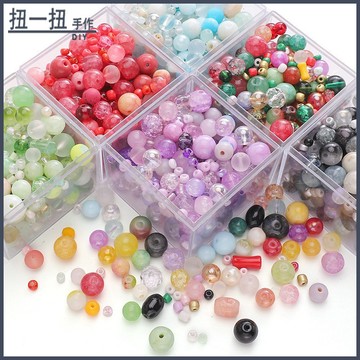 DIY飾品✨ 3-12mm玻璃混款珠圓珠串珠子 手作diy手串項鏈吊墜材料包配件批髮 手作材料 飾品配件