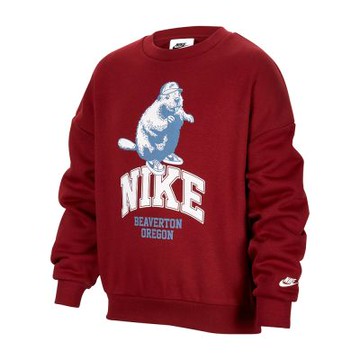 Nike Crew Icon RV GCEL 大童 童裝 紅色 復古 加絨 運動 休閒 長袖 HV1746-677