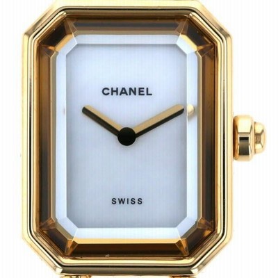 シャネル CHANEL プルミエール 金無垢 L クオーツ YG K18 シェル
