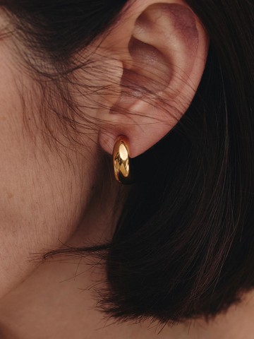 H Edition Silver (Y) Volume Hoop Earrings
