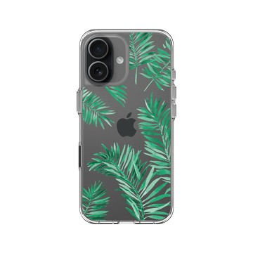 iPhone 17 Clear Case（相機按鈕） 透明 - 花花草草 / Flowers & Plants - 草綠系列-綠葉1