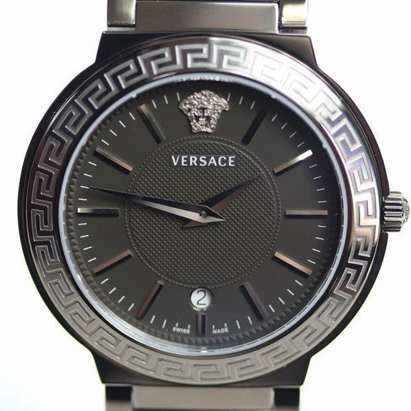 MT3035 ヴェルサーチ VERSACE 腕時計 ランドマークZLQ 黒文字盤 メンズ 