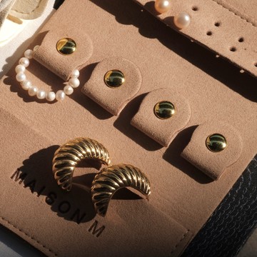 MAISON M 法式隨行珠寶收納袋-奶茶色