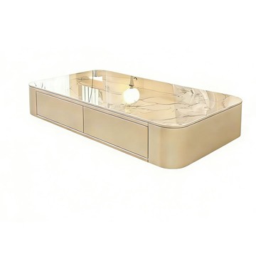 客廳桌/茶几 【木洸】140x60x29cm室內客廳岩板茶几 小戶型出租屋家用茶桌 單茶几 帶抽屜桌 收納桌 儲物桌