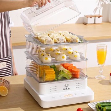 110V美規出口加拿大美國小家電電蒸鍋大容量蒸籠多層電蒸箱蒸汽鍋