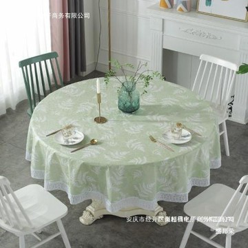 塑料免洗布圓餐桌布防水桌布防油飯店大圓桌酒店圓桌圓形臺布北歐