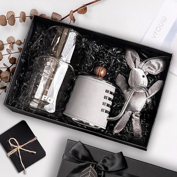 【手沖咖啡套裝禮盒】手沖壺/雙層玻璃濾杯組 情人節 生日 新年禮