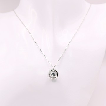 SWAROVSKI 施華洛世奇 Dextera 圓環密鑲 單鑽 項鏈 鍍白金色