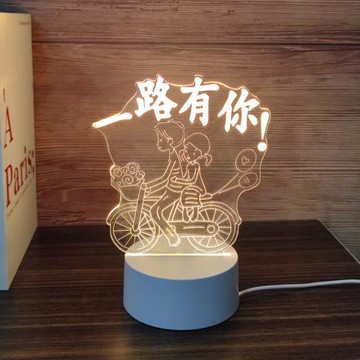 【All Splendid】創意造型小夜燈 一路有你 生日 女友 情人節 公司禮物 贈品 星球小夜燈 壓克力底座