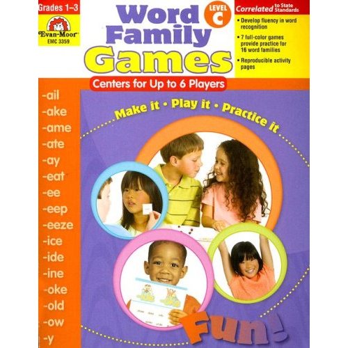 Word Family Games  Level C: Grades 1-3 (Word Family Games: Centers for Up to Players)