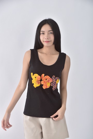 (S) anao質感棉質純棉黑色短袖上衣