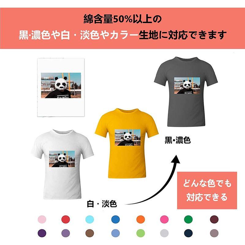 A-SUB アイロンプリントシート Ｔシャツ転写紙 熱転写 濃色カラー生地用 10枚入り インクジェット 洗濯に強い カッティングマシン使用