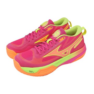 Mizuno 美津濃 排球鞋 Neo Jump 男鞋 紫 橘 輕量 緩衝 回彈 V1GA2599-42