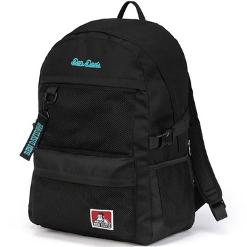 BEN DAVIS BDW-8460-71 MESH POCKET DAYPACK 多夾層 電腦 後背包 (黑底綠字)