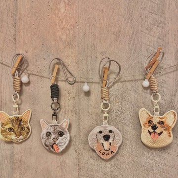 客製化寵物雙面刺繡吊飾