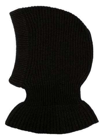 Lemaire - round-neck ribbed balaclava - women - Alpaca/Acrylic/Wool - S - Black