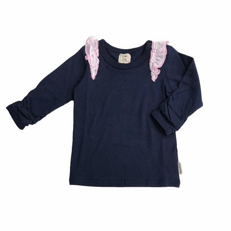 ショコラ（chocola） 肩シフォンレース 長袖Tシャツ ロンT（80cm・90cm 