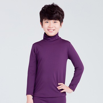 MIT溫灸刷毛高領發熱衣(羅蘭紫 童 70-150)