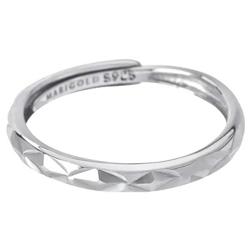 MARIGOLD 美爾朵 925純銀 波光粼粼可調式戒指  1.6cm  銀色  1個